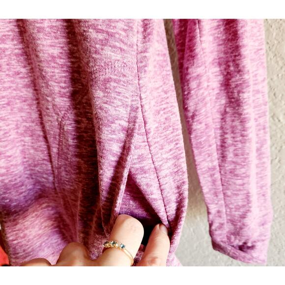 Talbots Purple Heathered Snap Cowl Neck Sweatshirt Small Lightweight Soft - Picture 2 of 5